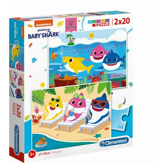 BABY SHARK PUZZLE 2x 20ΤΕΜ CLEMENTONI