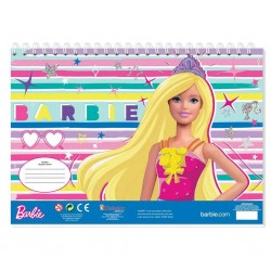 BARBIE Μπλόκ Ζωγραφικής με Στένσιλ και Αυτοκόλλητα 23χ33cm 40φ.