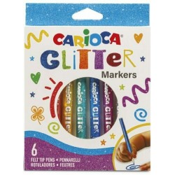 Carioca Μαρκαδόροι Glitter 6 Χρωμάτων