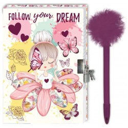ΗΜΕΡΟΛΟΓΙΟ ΜΕ ΚΛΕΙΔΑΡΙΑ ΚΑΙ ΣΤΥΛΟ ΜΕ POM POM BUTTERFLY GIRL