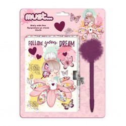 ΗΜΕΡΟΛΟΓΙΟ ΜΕ ΚΛΕΙΔΑΡΙΑ ΚΑΙ ΣΤΥΛΟ ΜΕ POM POM BUTTERFLY GIRL
