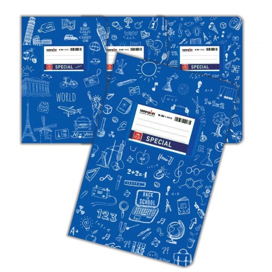Τετράδιο Typotrust Special Doodles 17x25cm 50φ μπλε 