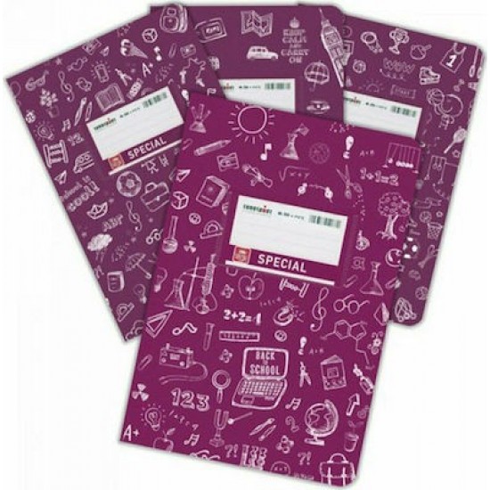 Τετράδιο Typotrust Special Doodles 17x25cm 50φ μωβ 