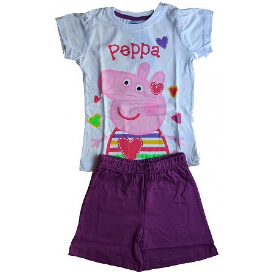 PEPPA ΠΥΤΖΑΜΑ ΚΟΝΤΟΜΑΝΙΚΗ (ΜΩΒ-ΛΕΥΚΟ)