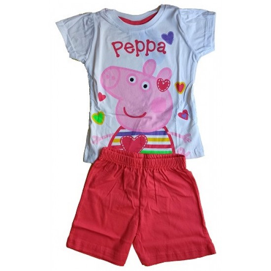 PEPPA ΠΥΤΖΑΜΑ ΚΟΝΤΟΜΑΝΙΚΗ (ΡΟΖ-ΛΕΥΚΟ)