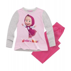 MASHA AND THE BEAR ΠΥΤΖΑΜΑ ΜΑΚΡΥΜΑΝΙΚΗ (ΦΟΥΞΙΑ)