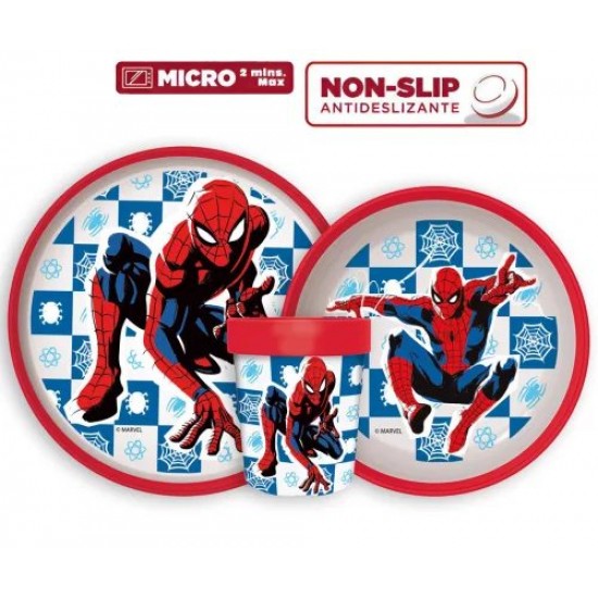 SPIDERMAN ΣΕΤ ΦΑΓΗΤΟΥ  NON -SLIP BASE